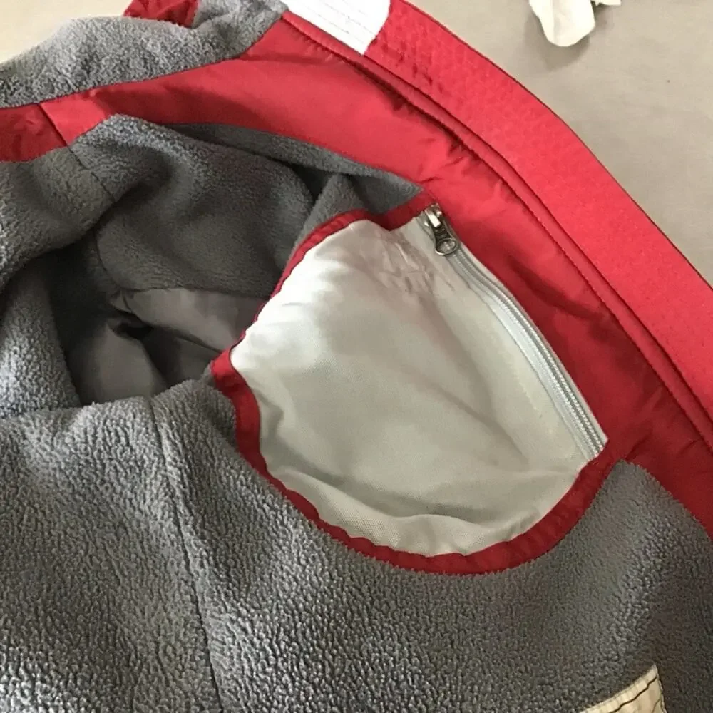 L.L.Bean Red & Gray Hooded winter coat jacket 10-12